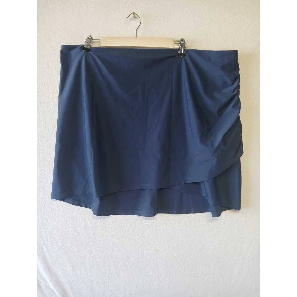 NEW summersalt runched swim skirt size XXL blue pool resort vacation cruise